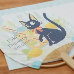 Maison Ghibli Bamboo Fan & Letter Set Jiji With Lemon - Kiki'S Delivery Service New