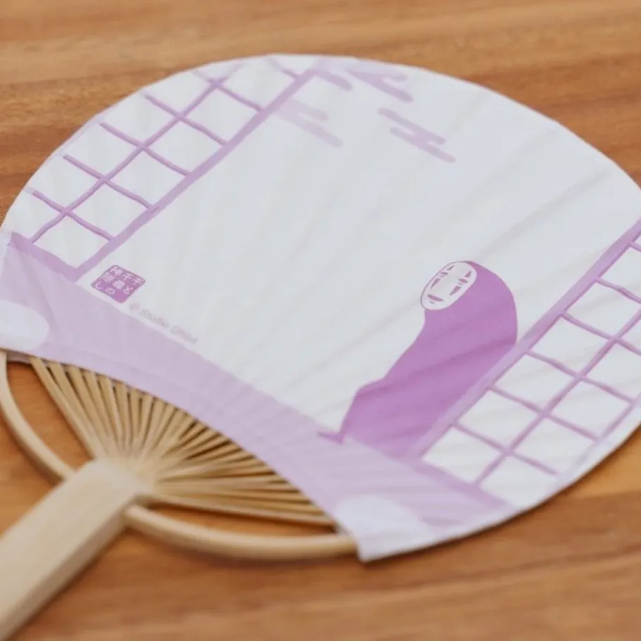 Maison Ghibli Bamboo Fan & Letter Set No Face With Flower - Spirited Away Best