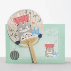 Maison Ghibli Bamboo Fan & Letter Set Totoro With Watermelon - My Neighbor Totoro Hot