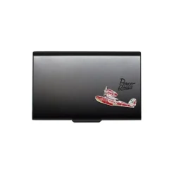 Maison Ghibli Black Metal Card Case With Seaplane - Porco Rosso New