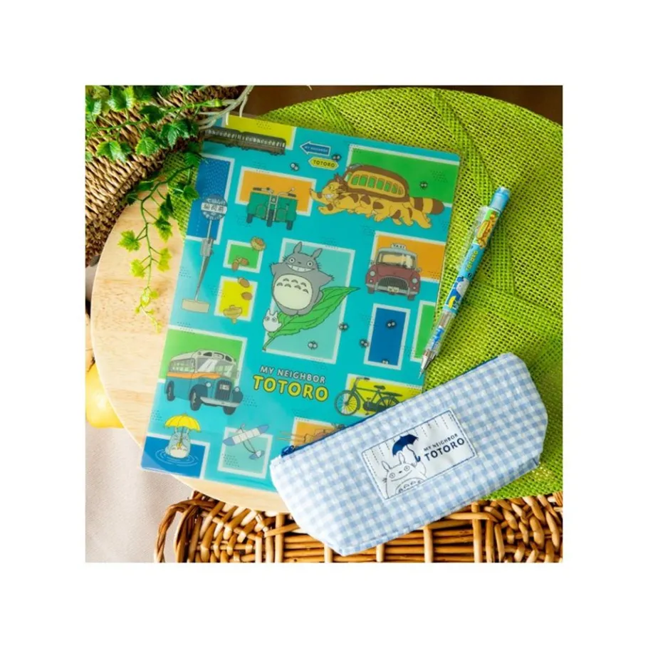 Maison Ghibli Blue Checkered Pencil Case - My Neighbor Totoro New