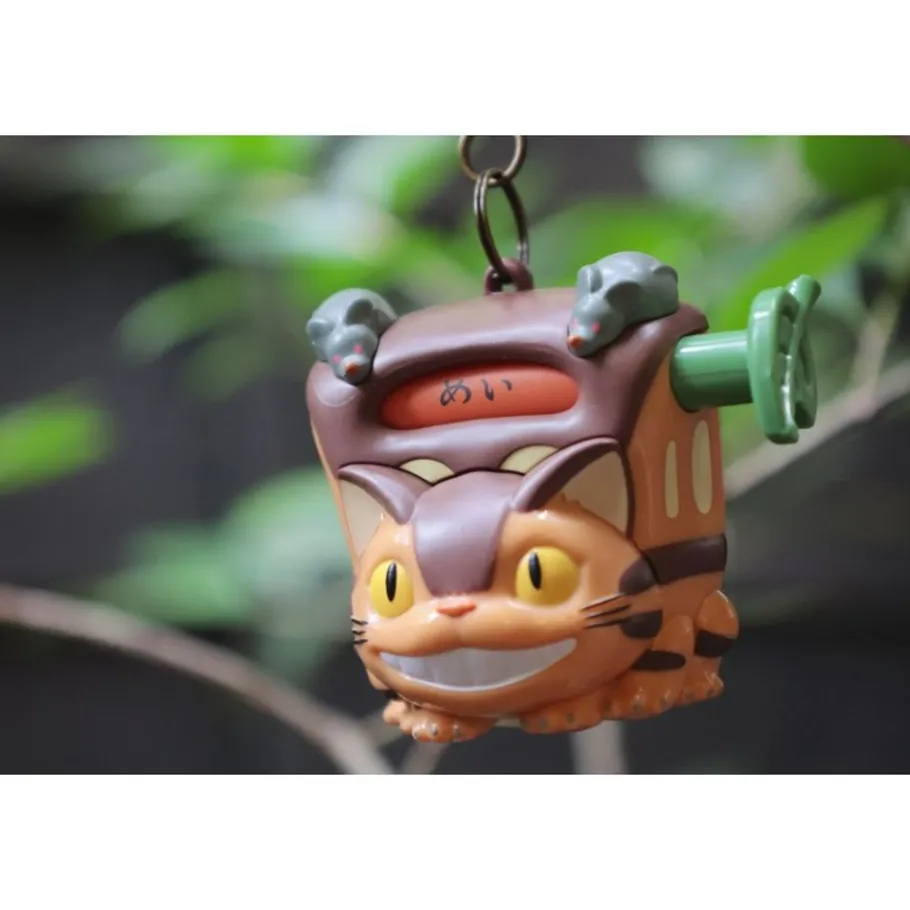 Maison Ghibli Catbus Destination Kurukuru Keyring - My Neighbour Totoro New