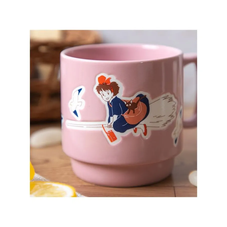 Maison Ghibli Coloful Embossed Mug Kiki On Her Broom - Kiki'S Delivery Service Best