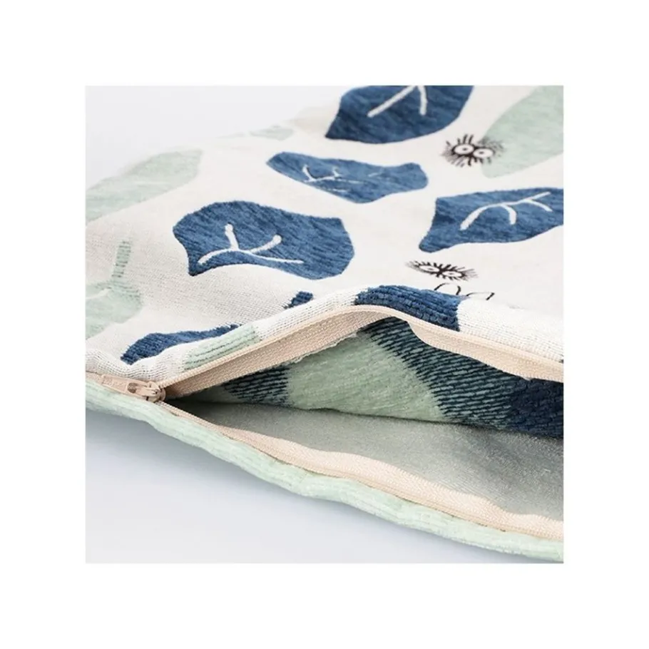 Maison Ghibli Cushion Big Totoro Blue & Green Leaves 45X45 Cm - My Neighbour Totoro Discount
