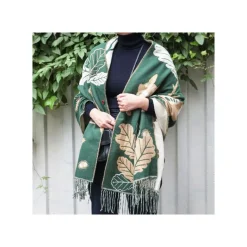 Maison Ghibli Dark Green Stole Oak Leaves - My Neighbor Totoro