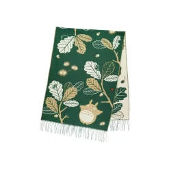 Maison Ghibli Dark Green Stole Oak Leaves - My Neighbor Totoro