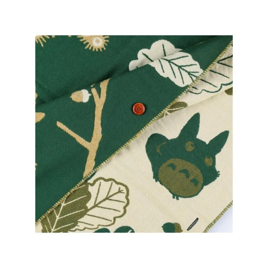 Maison Ghibli Dark Green Stole Oak Leaves - My Neighbor Totoro