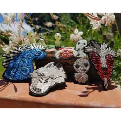 Maison Ghibli Embroidered Jewel Brooch Moro - Princess Mononoke Online