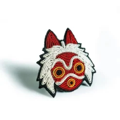 Maison Ghibli Embroidered Jewel Brooch San'S Mask - Princess Mononoke New