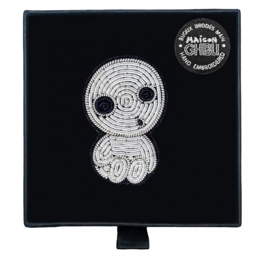 Maison Ghibli Embroidered Jewel Brooch Seated Kodama - Princess Mononoke Clearance