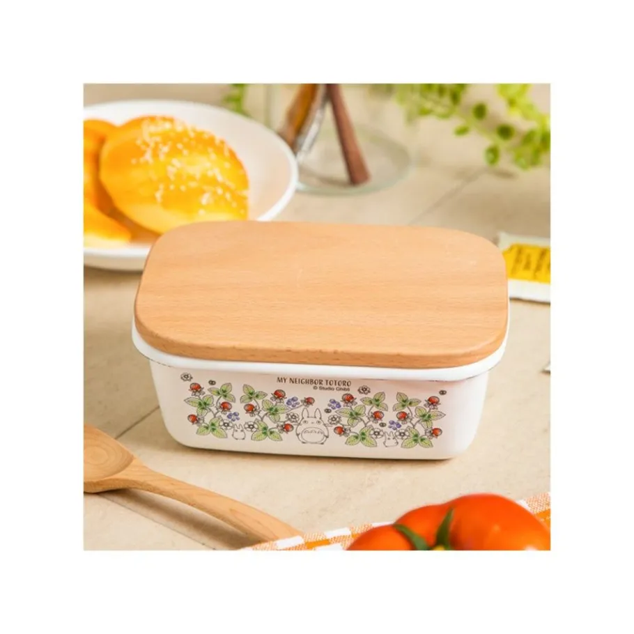 Maison Ghibli Enamel Butter Dish With Wooden Lid Soot Sprites 500Ml - My Neighbor T Online