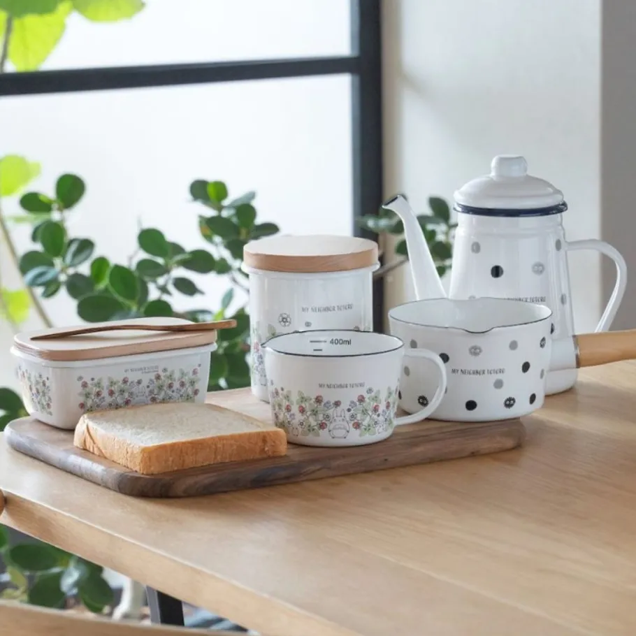 Maison Ghibli Enamel Butter Dish With Wooden Lid Soot Sprites 500Ml - My Neighbor T Online