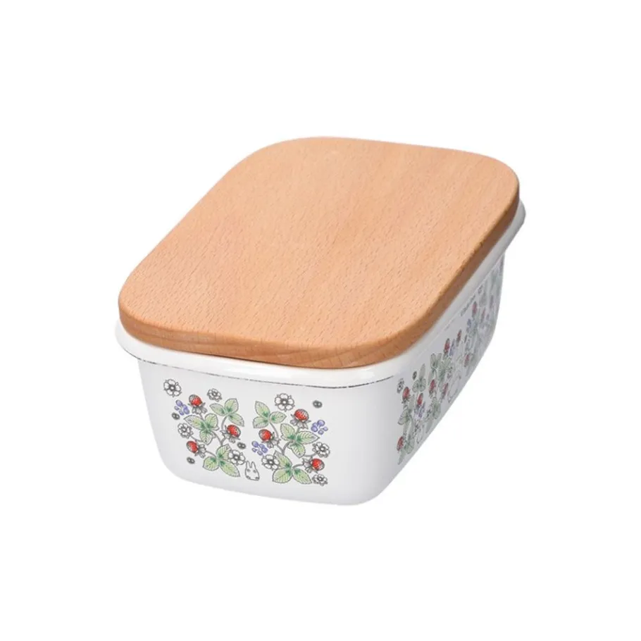 Maison Ghibli Enamel Butter Dish With Wooden Lid Soot Sprites 500Ml - My Neighbor T Online