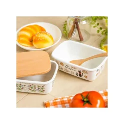 Maison Ghibli Enamel Butter Dish With Wooden Lid Viennese Pastries 500Ml - Kiki'S D Clearance