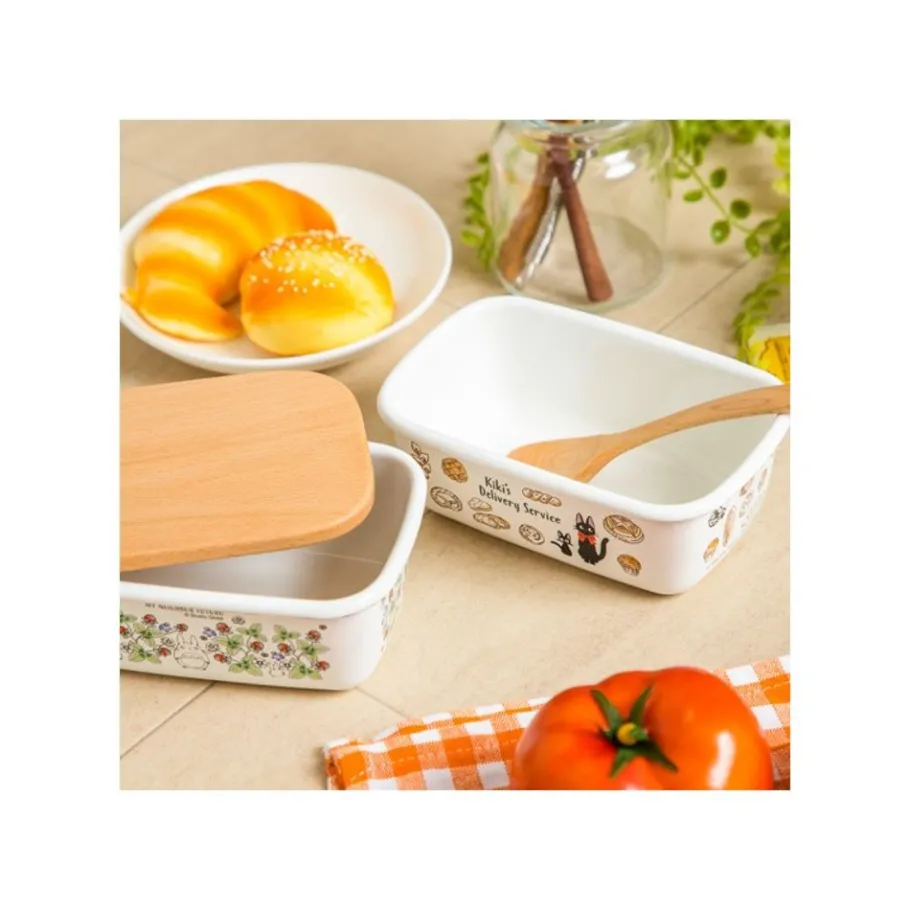 Maison Ghibli Enamel Butter Dish With Wooden Lid Viennese Pastries 500Ml - Kiki'S D Clearance