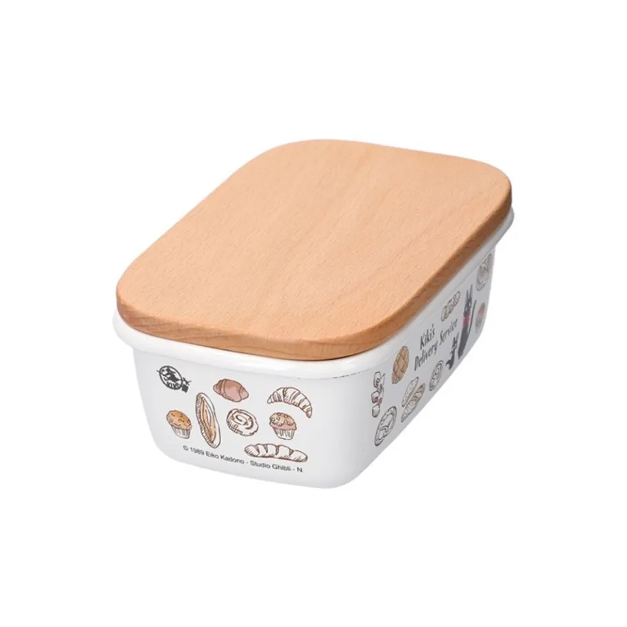 Maison Ghibli Enamel Butter Dish With Wooden Lid Viennese Pastries 500Ml - Kiki'S D Clearance