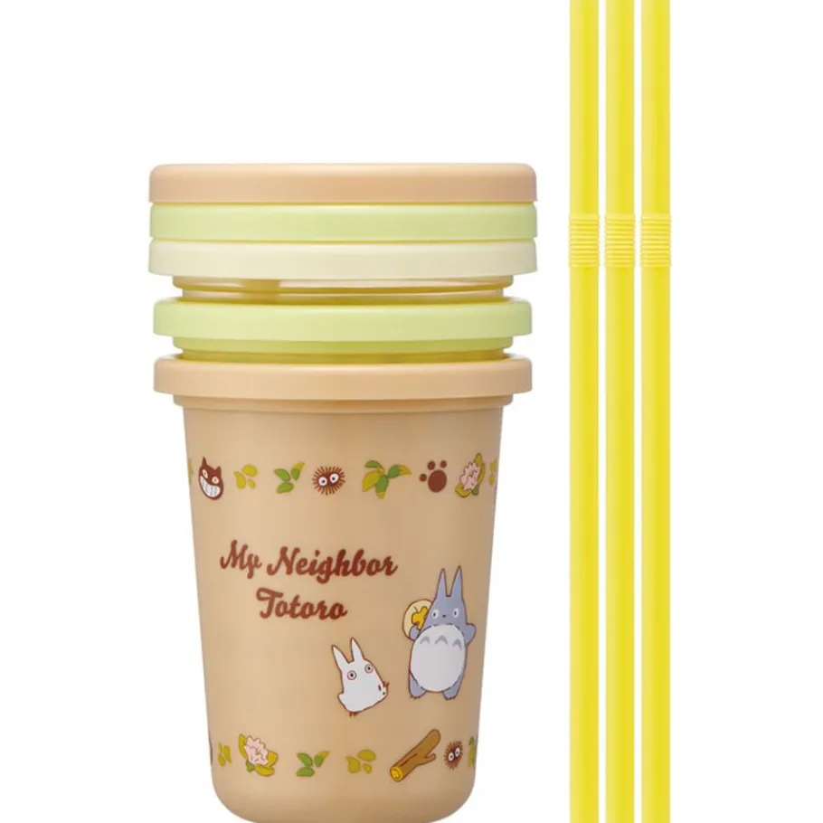 Maison Ghibli 3 Glasses With Straw Set - My Neighbor Totoro Best