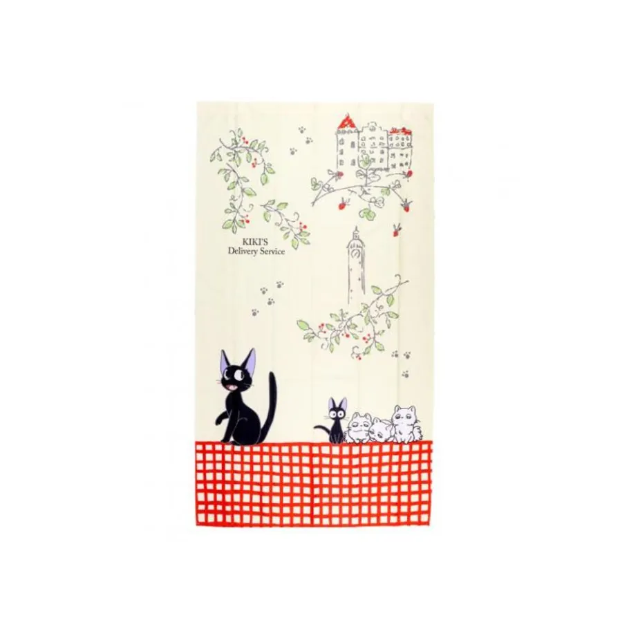 Maison Ghibli Japanese Curtain Jiji And His Kids - Kiki'S Delivery Service New