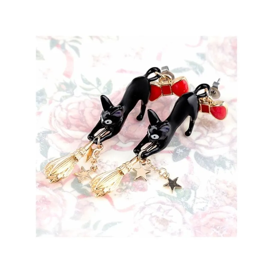 Maison Ghibli Jiji With Broom Pierced Earrings - Kiki'S Delivery Service Clearance