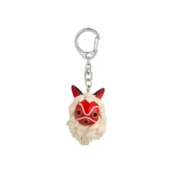 Maison Ghibli Keychain San'S Mask And Kodama - Princess Mononoke Best
