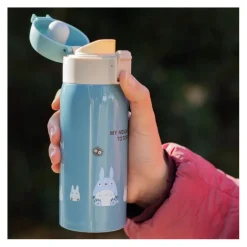 Maison Ghibli Mat Blue Thermos Bottle 350Ml - My Neighbor Totoro Hot