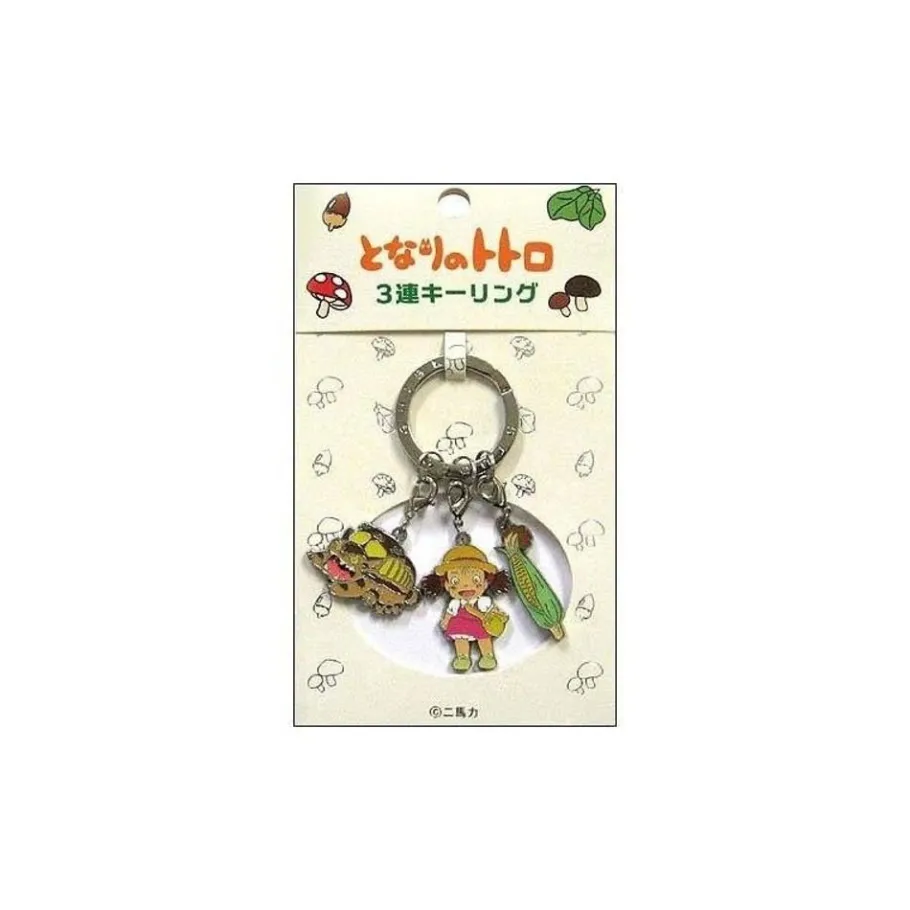 Maison Ghibli Metal Key Chain Catbus 3 Characters - My Neighbor Totoro
