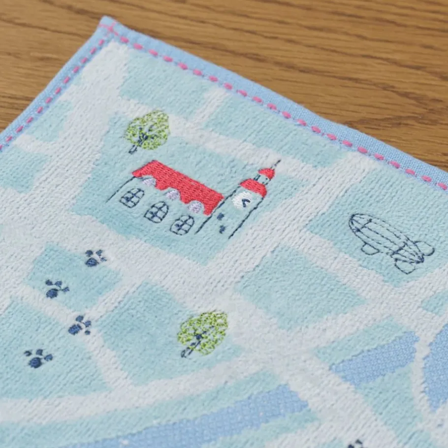Maison Ghibli Mini Towel City Map 25X25 Cm - Kiki'S Delivery Service Clearance