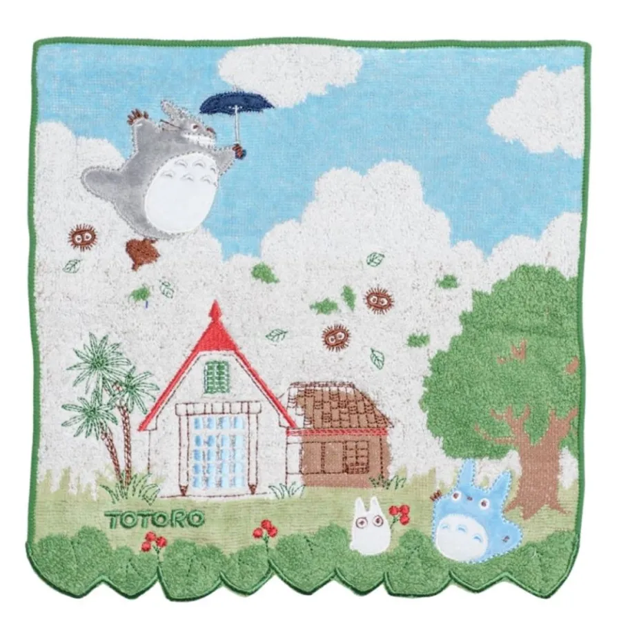 Maison Ghibli Mini Towel Totoro In The Sky 25X25 Cm - My Neighbor Totoro New