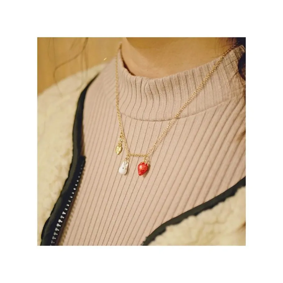 Maison Ghibli Necklace Strawberry And White Totoro - My Neighbor Totoro Clearance