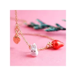 Maison Ghibli Necklace Strawberry And White Totoro - My Neighbor Totoro Clearance