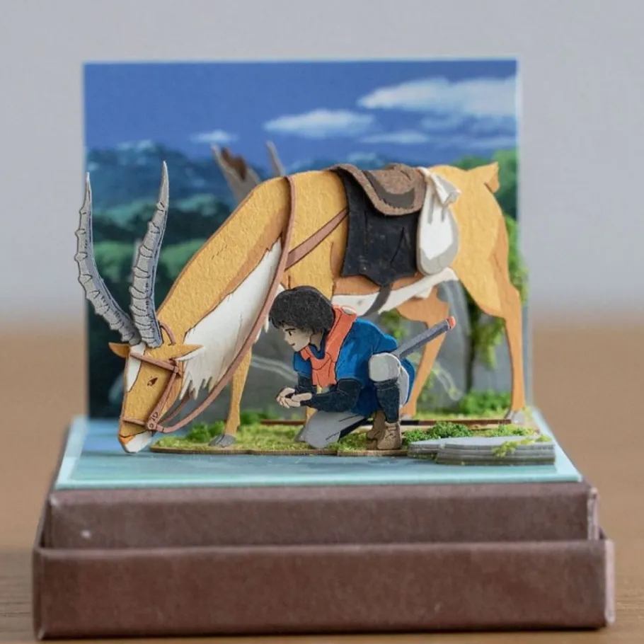 Maison Ghibli Paper Craft Ashitaka Et Yakul - Princess Mononoke Online
