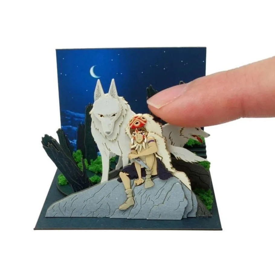 Maison Ghibli Paper Craft San And Moro Under The Moon - Princess Mononoke Online