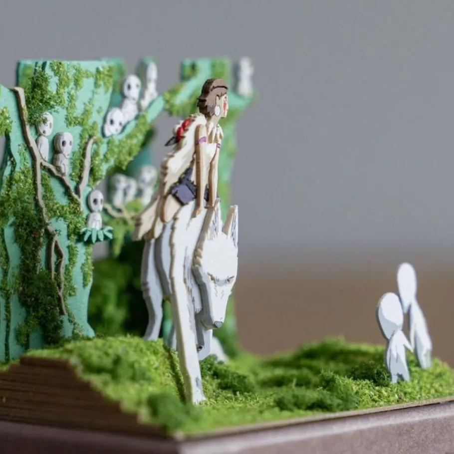 Maison Ghibli Paper Craft San, Moro And Kodama -Princess Mononoke Discount