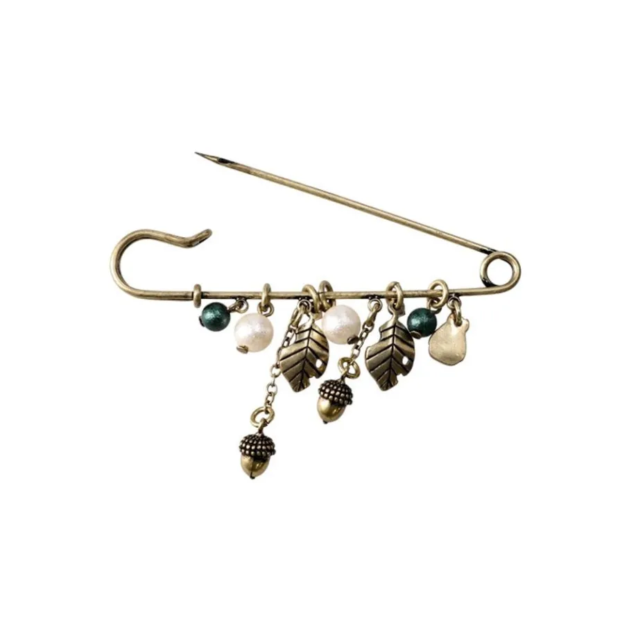Maison Ghibli Safety Pin Brooch Totoro & Leaves - My Neighbor Totoro Sale