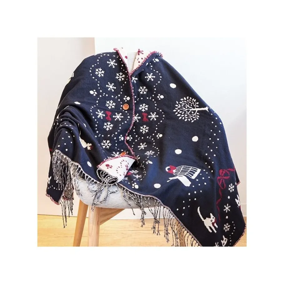 Maison Ghibli Stole With Button Kiki Snowing City - Kiki'S Delivery Service Best
