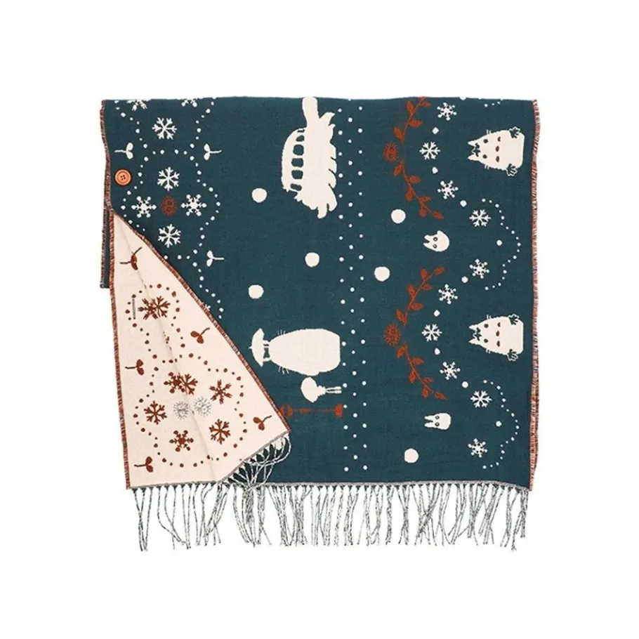 Maison Ghibli Stole With Button Walking In Snow - My Neighbor Totoro Clearance