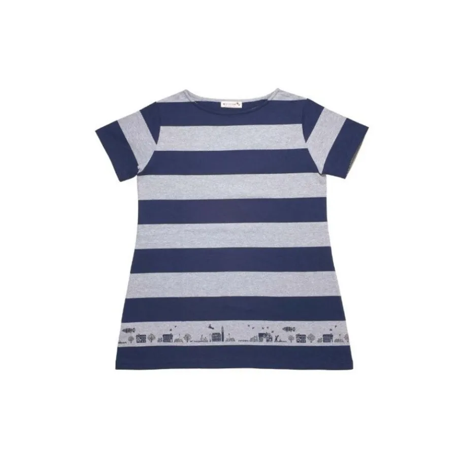 Maison Ghibli Striped Tunic Top Kiki Koriko Town Black White - Kiki'S Delivery Service Clearance