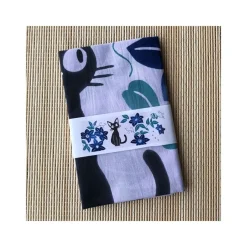 Maison Ghibli Tenugui Jiji Blue Flowers - Kiki'S Delivery Service Online