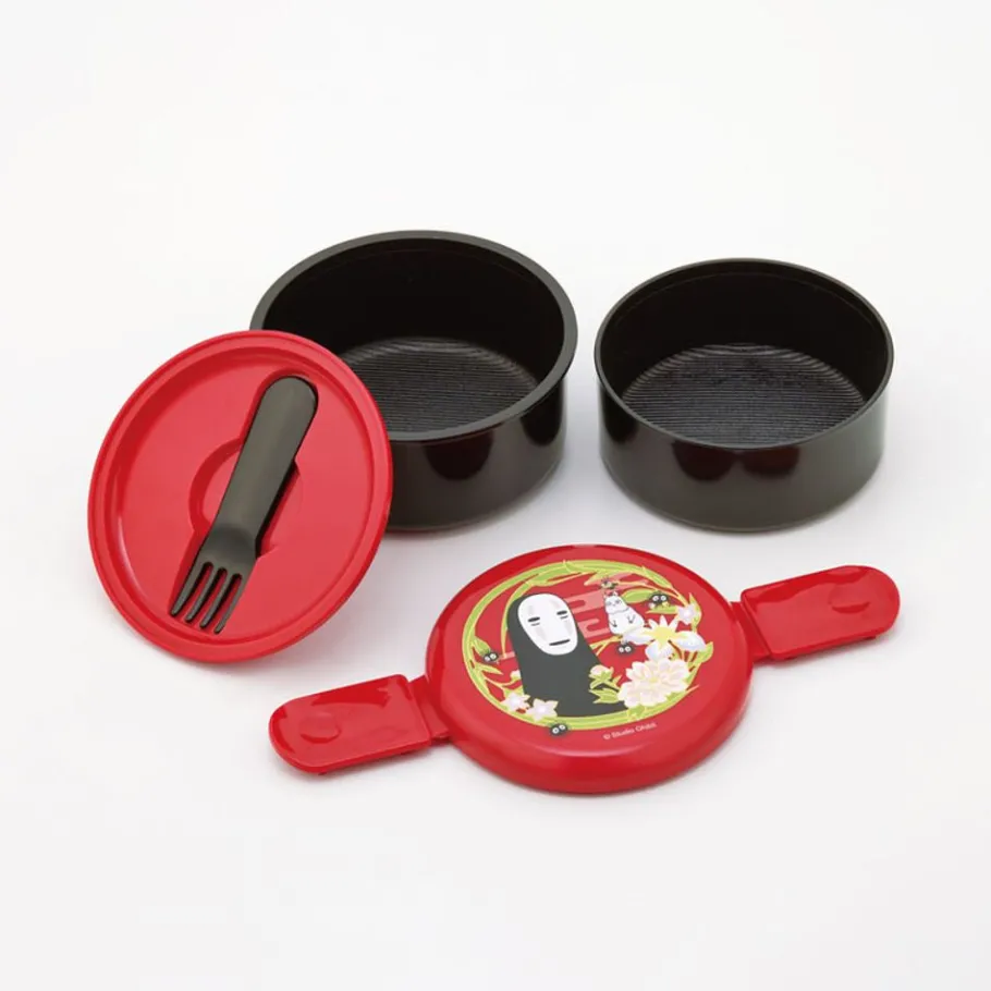 Maison Ghibli Two Layers Round Shape Lunch Box No Face Dark Red - Spirited Away Discount