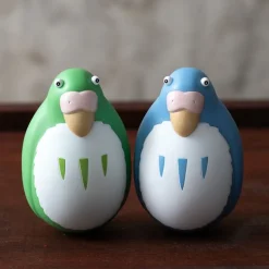 Maison Ghibli Two Pack Roly-Poly Figurines Blue & Green Parakeet - The Boy And The New