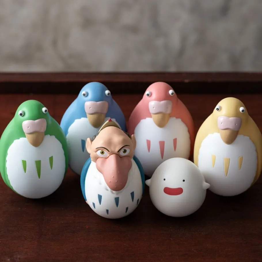 Maison Ghibli Two Pack Roly-Poly Figurines Blue & Green Parakeet - The Boy And The New