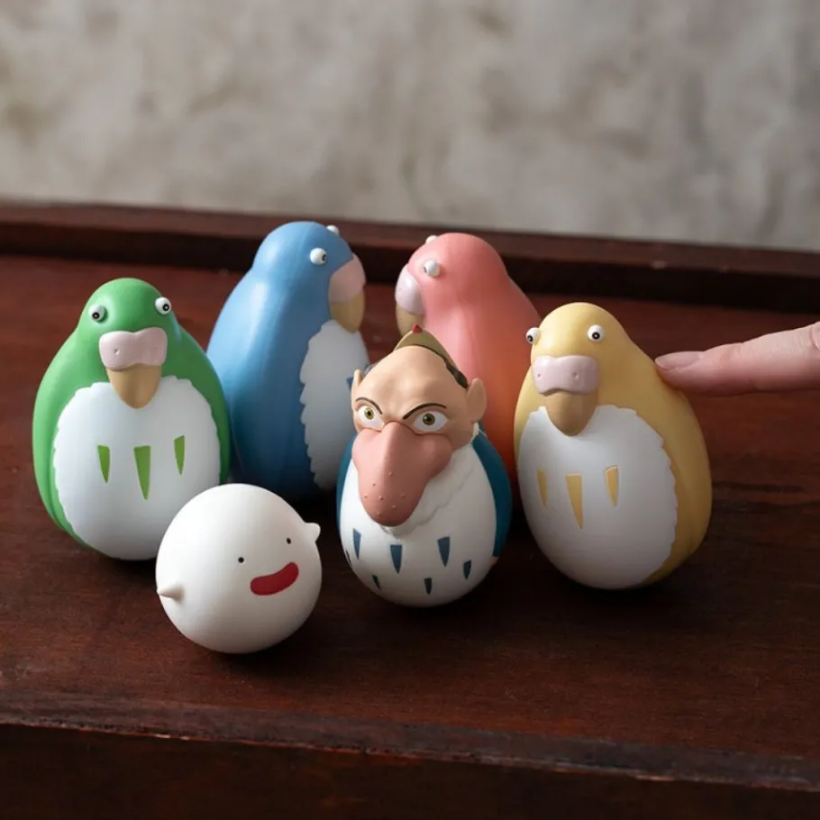 Maison Ghibli Two Pack Roly-Poly Figurines Red & Yellow Parakeet - The Boy And The Sale