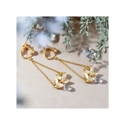Maison Ghibli White Totoro Clip Earrings Jewel Hidden In A Leaf - My Neighbor Totoro New