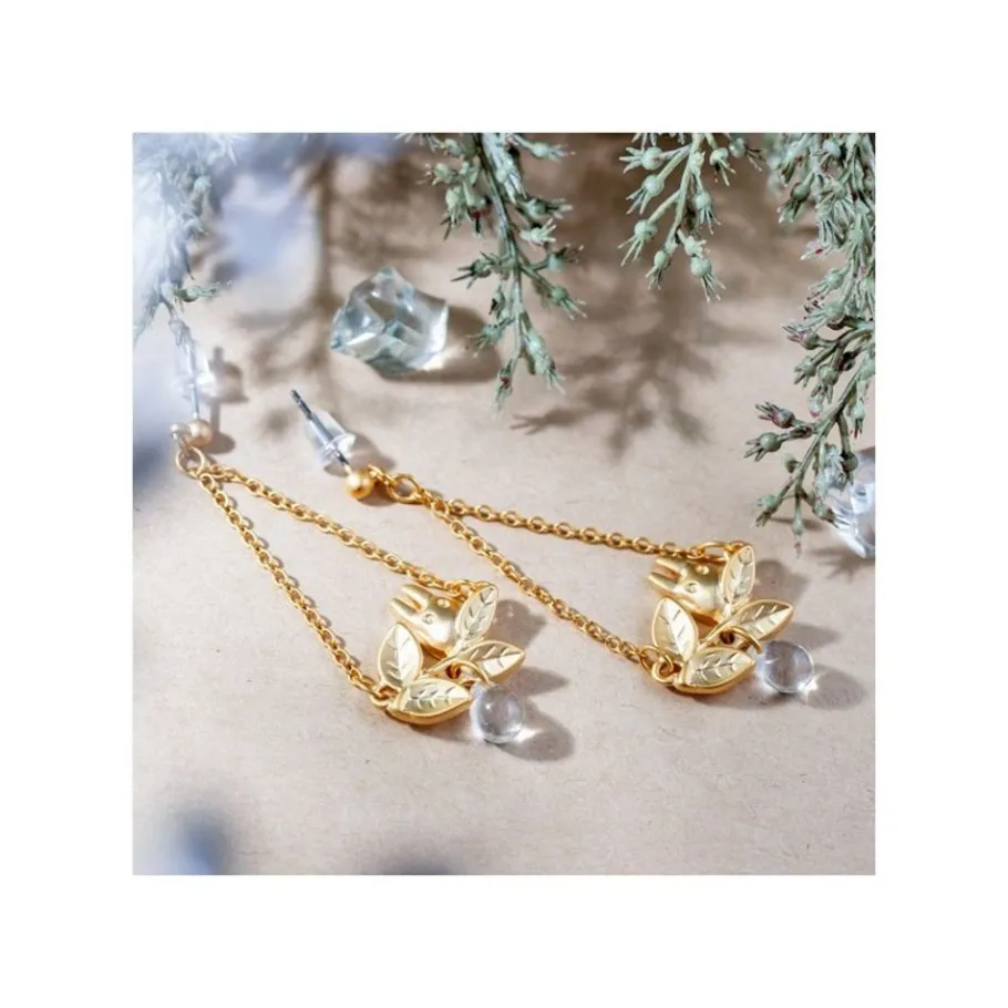 Maison Ghibli White Totoro Earring Hidden In A Leaf - My Neighbor Totoro Sale